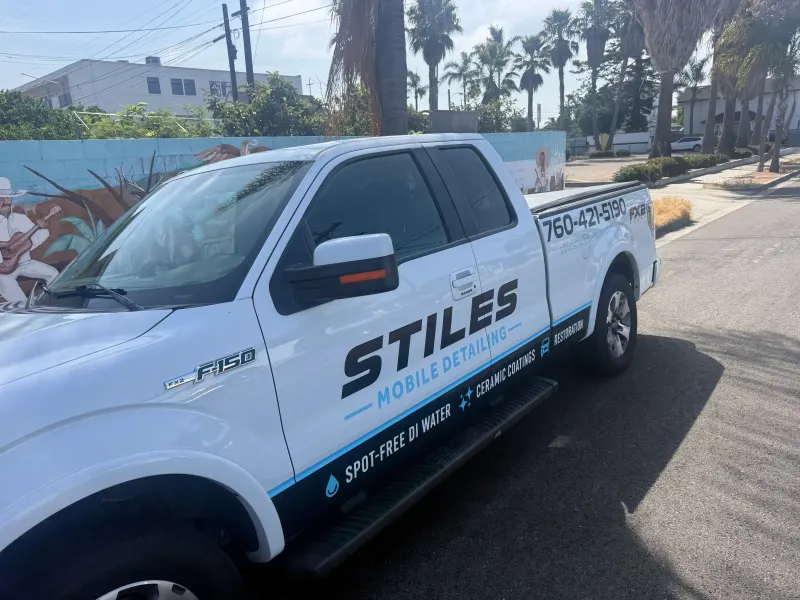 Stiles Mobile Detailing branded truck on location