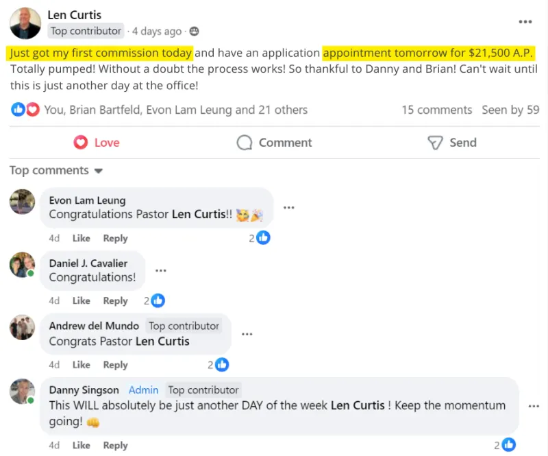 Len Curtis result