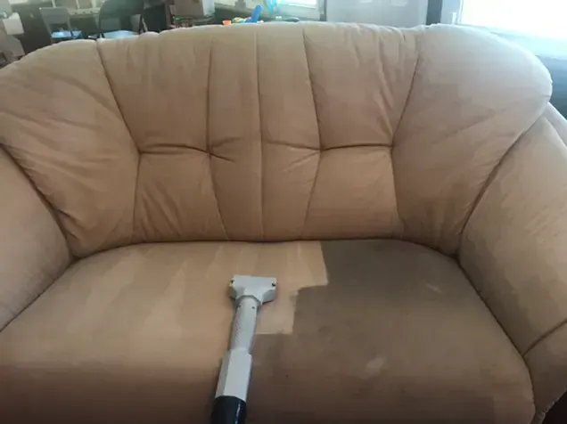 Sahara Carpet Care upholstery cleaning in progress