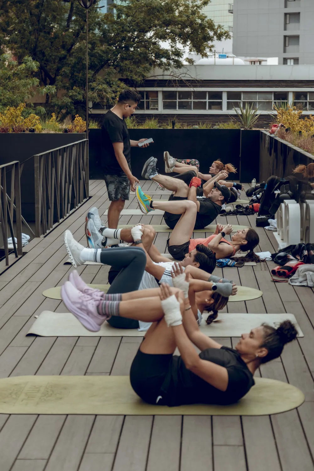 Entrenamiento grupal al aire libre