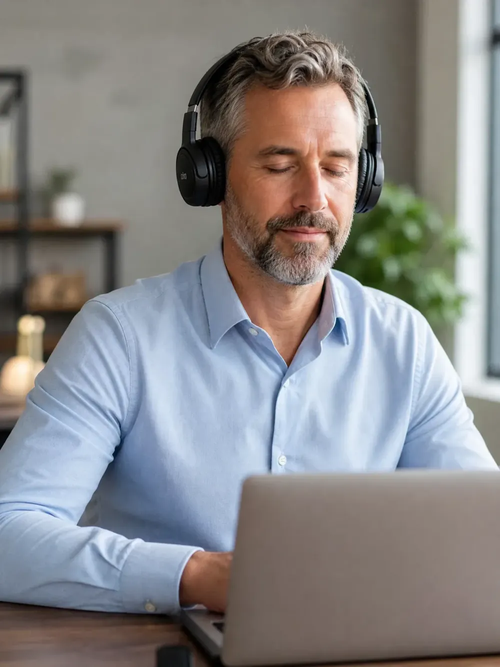 Business owner listening to REVIVE audio