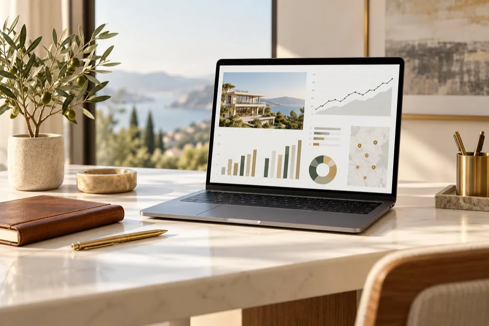 Análisis de inversión en laptop
