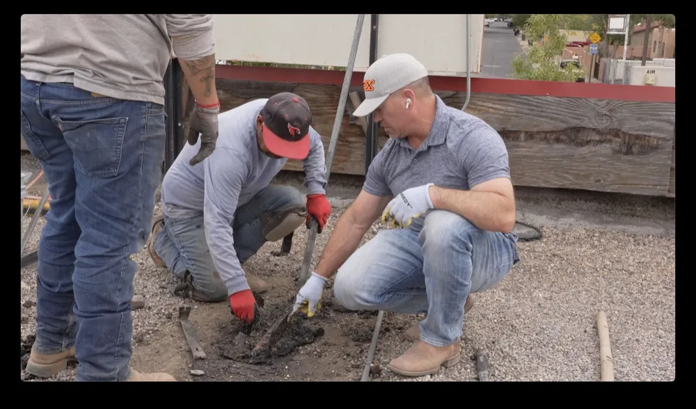 Jerome Maldonado working alongside the crew during site work