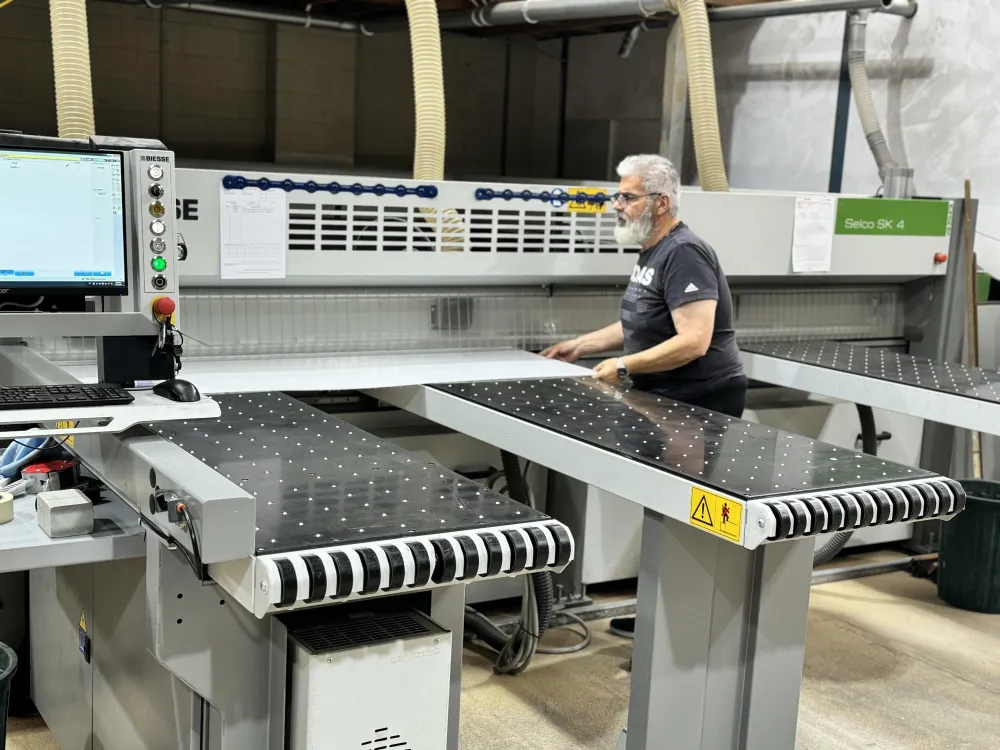 George running the CNC beam saw at Acrylic Sheet Form today