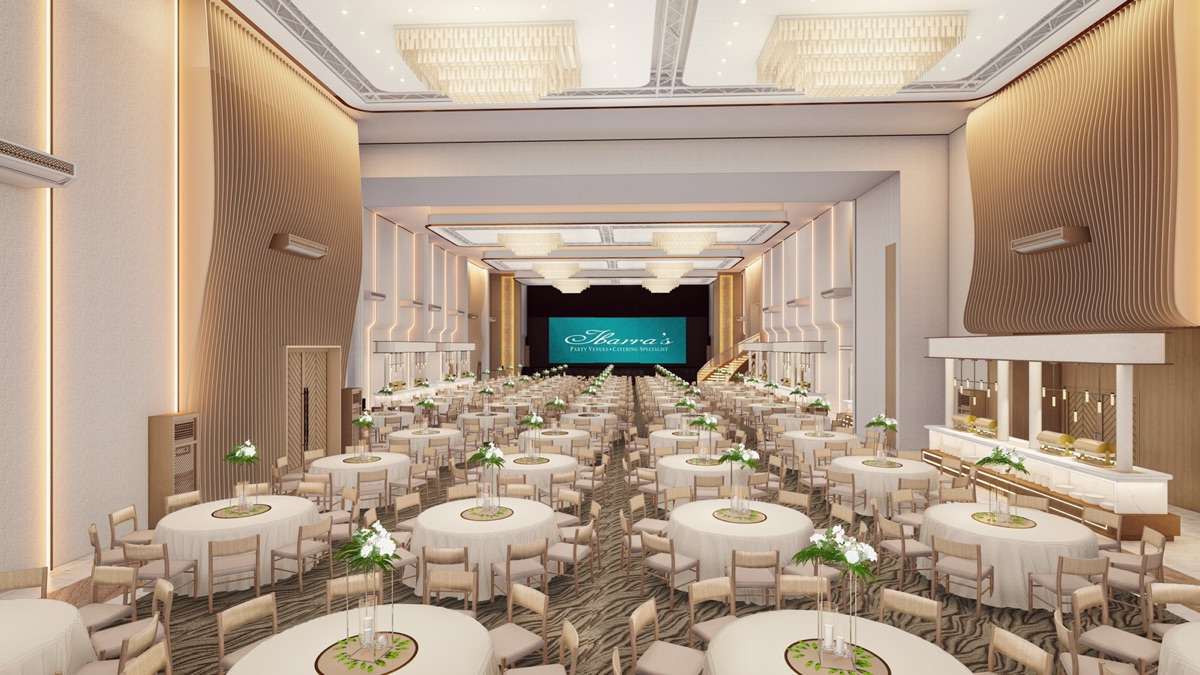 The ballroom facing the stage