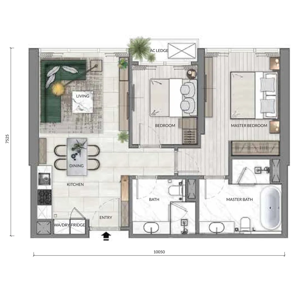 Core Residence Type B1 floor plan, 817 sq ft (76 m²)