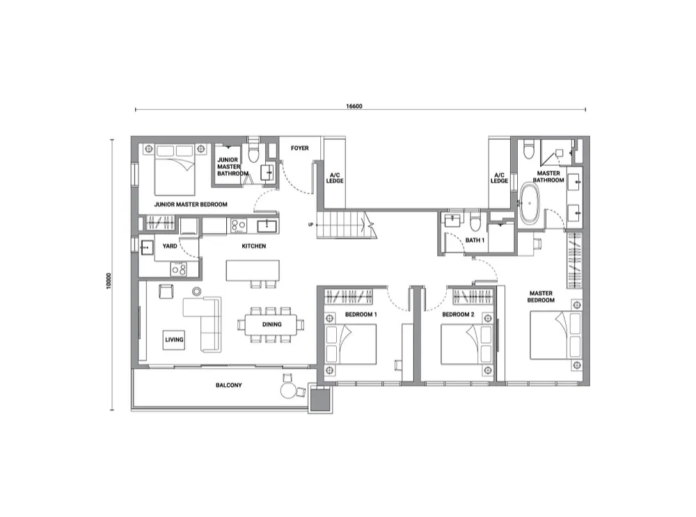 Enlace Suites 2 Type RG1 duplex floor plan, 1,862 sq ft (173 m²)