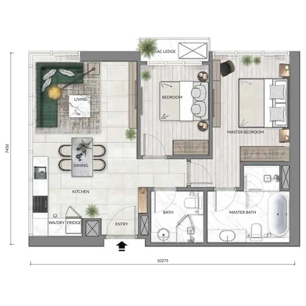 Core Residence Type B2 floor plan, 839 sq ft (78 m²)