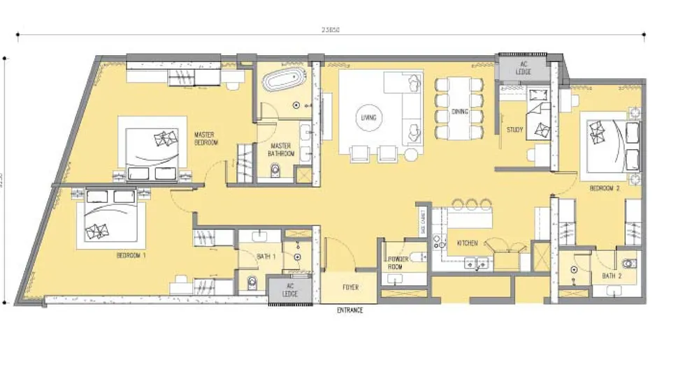 Ascott Star Residence Type F2 floor plan, 2,089 sq ft (194 m²)