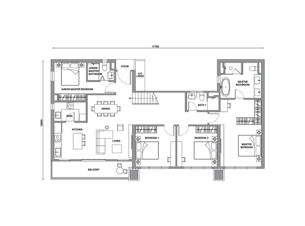 Enlace Suites 2 Type RG2 duplex floor plan, 2,034 sq ft (189 m²)
