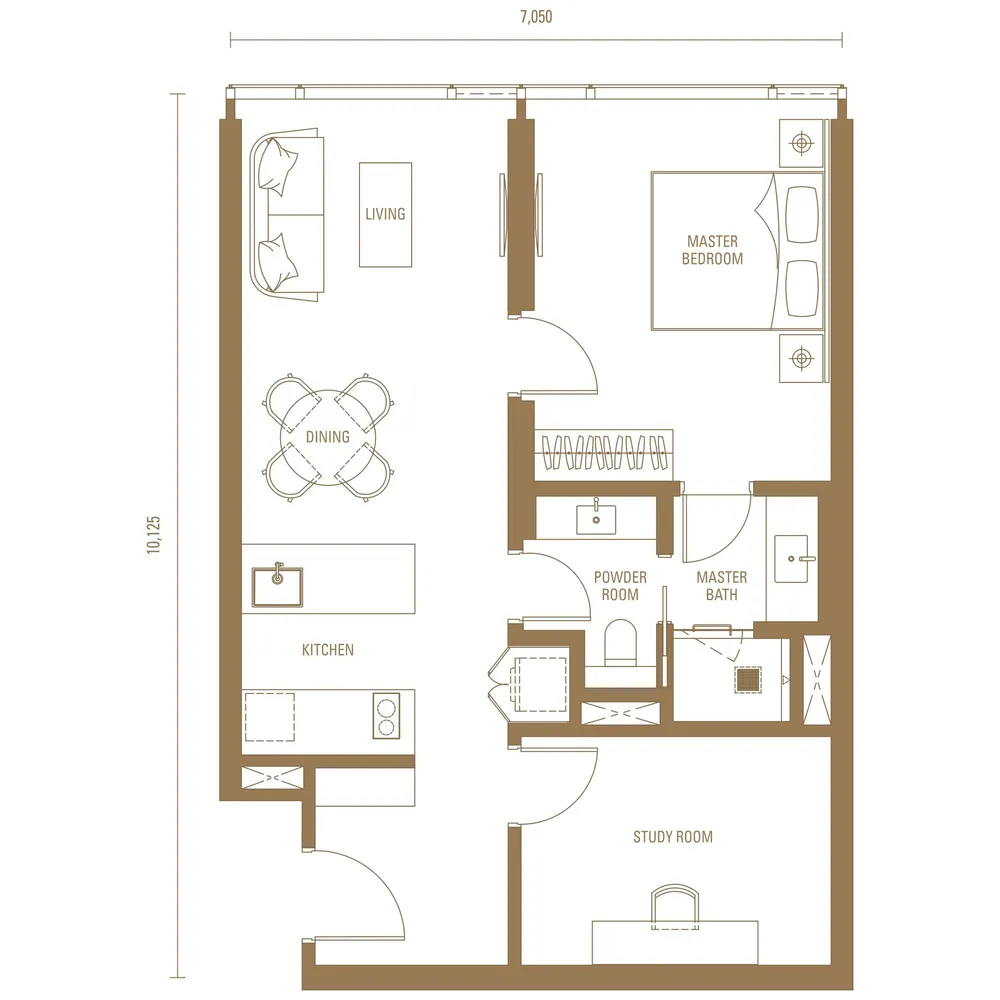 Pavilion Damansara Heights Royal Suites · Type J2 floor plan, 753 sq ft (70 m²)
