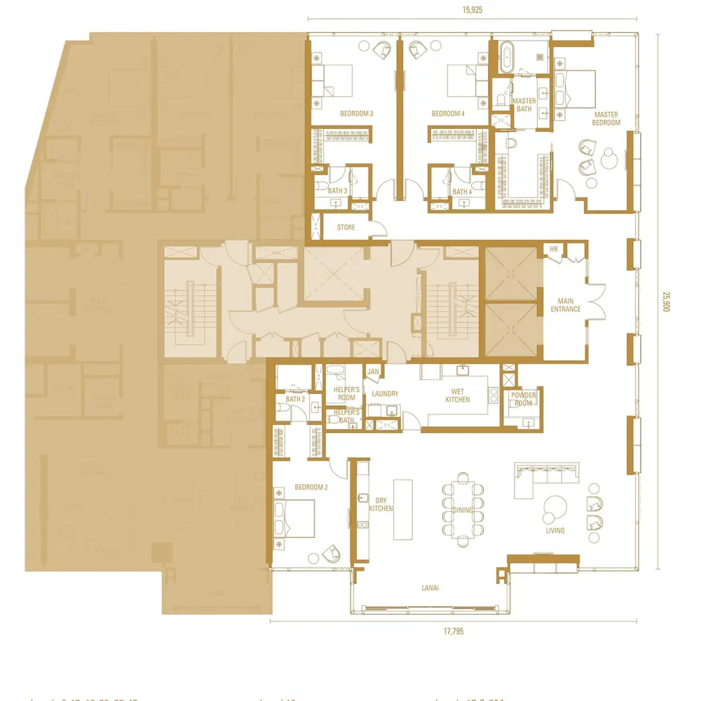 Pavilion Damansara Heights Imperial Residences · Type H2 floor plan, 4,090 sq ft (380 m²)