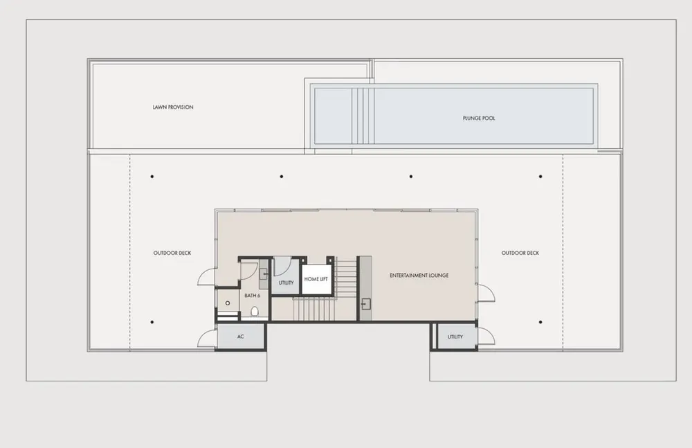 The Eden Type C1 penthouse · upper floor floor plan, 11,141 sq ft (1035 m²)