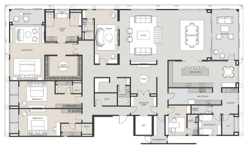 The Eden Type C floor plan, 6,491 sq ft (603 m²)