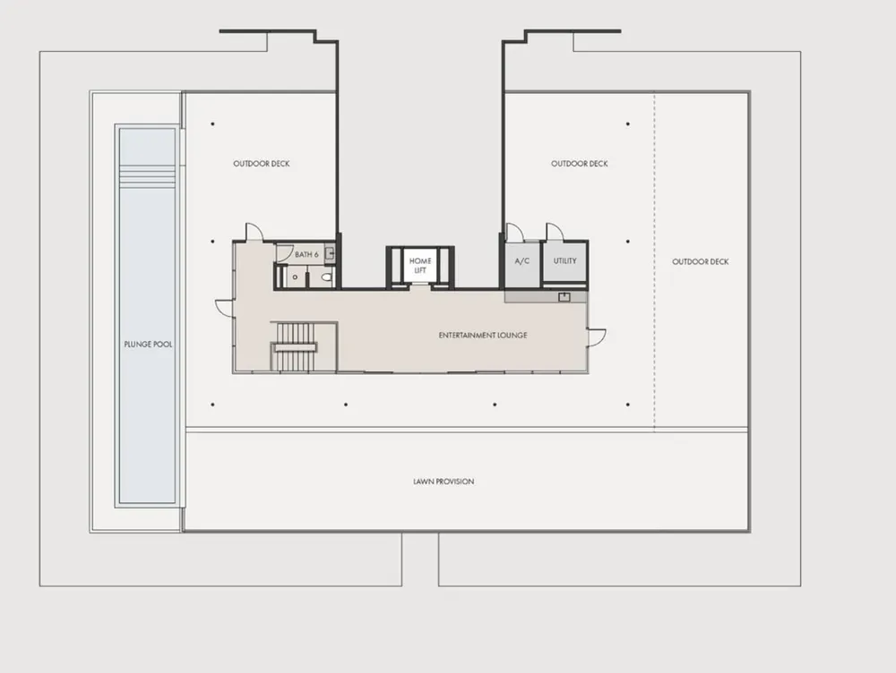 The Eden Type D1 penthouse · upper floor floor plan, 19,031 sq ft (1768 m²)