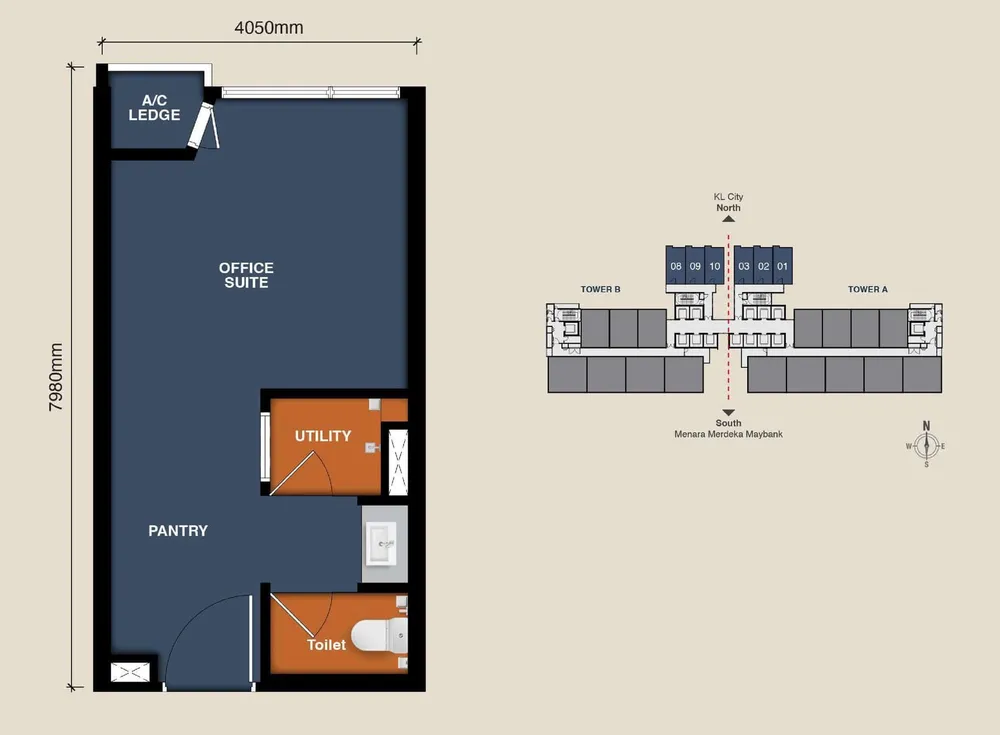 MABA Suitez Type A floor plan, 323 sq ft (30 m²)