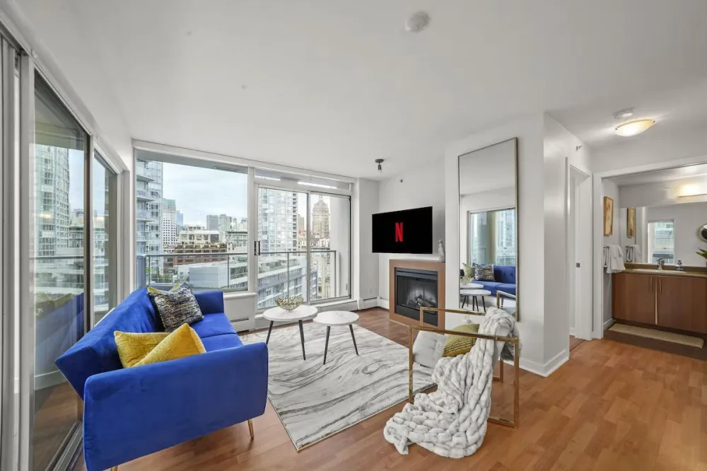 Bright Vancouver apartment living room from the IRL property photo library