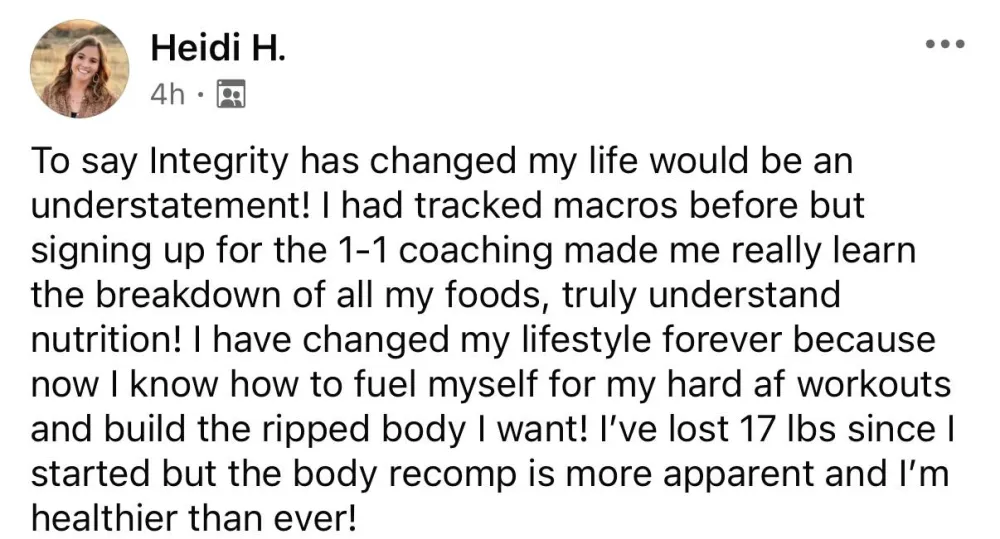 Client testimonial: Heidi H.