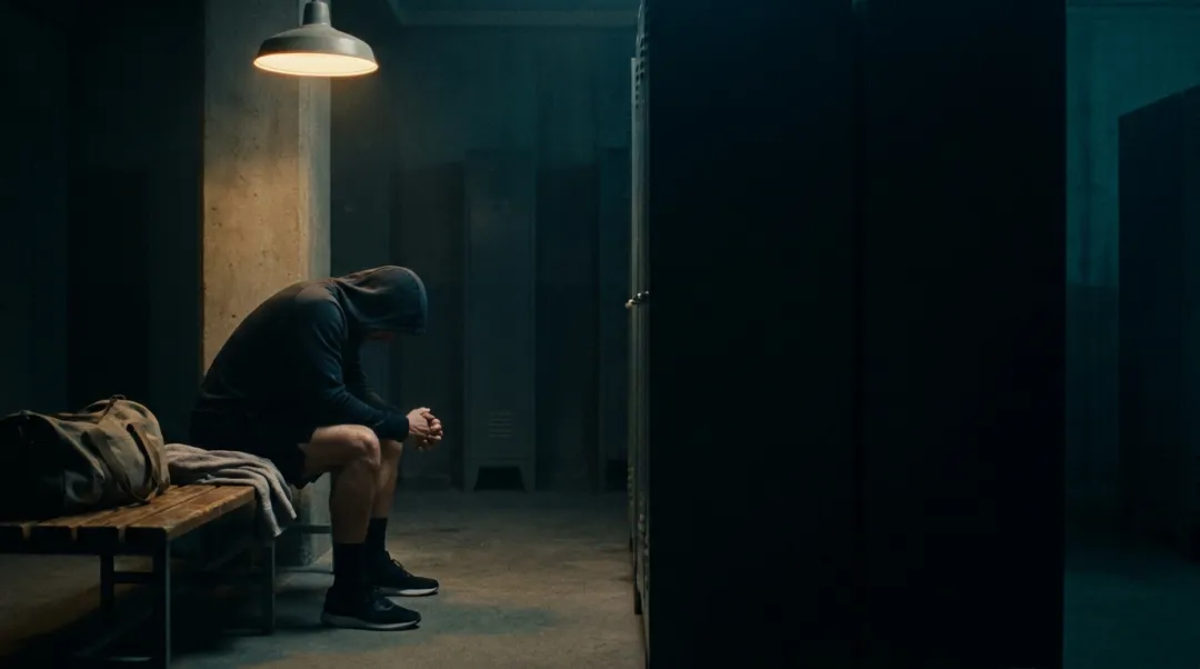 An athlete alone in the tunnel before walking out to compete