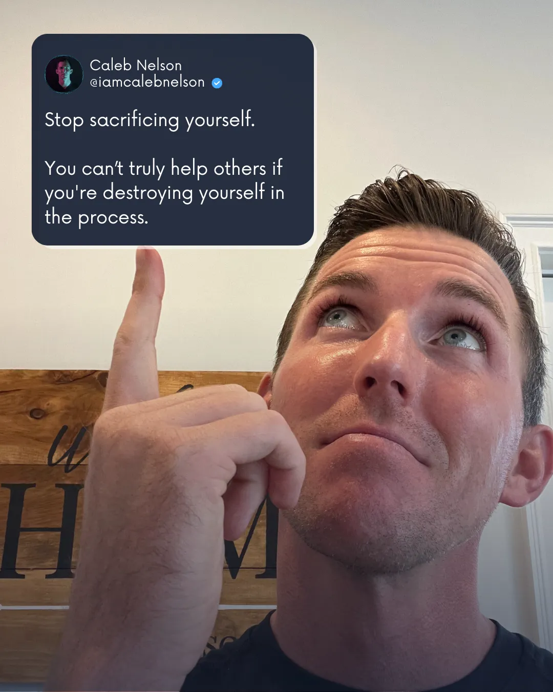 Caleb Nelson’s original artwork: Stop sacrificing yourself