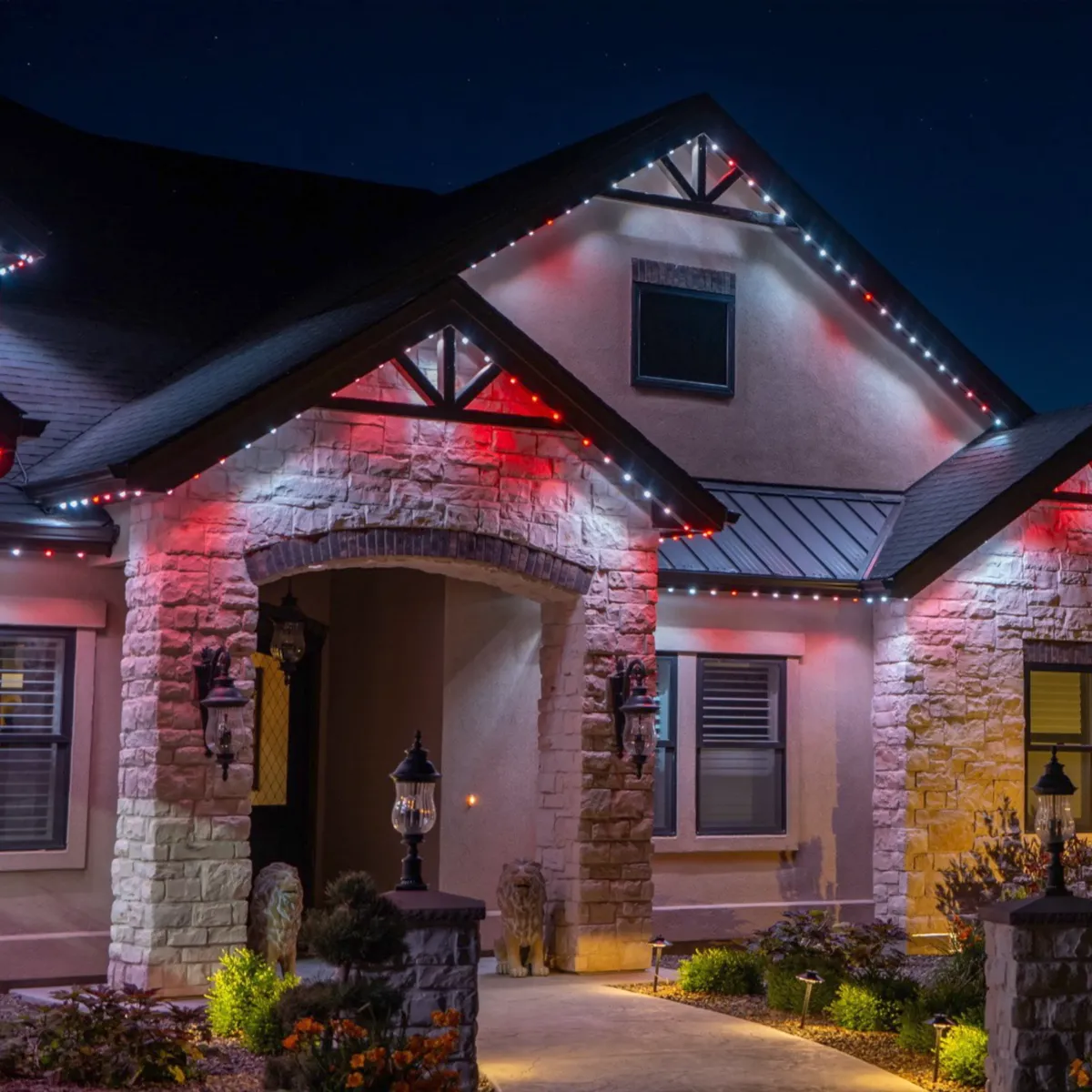 Permanent holiday lighting support