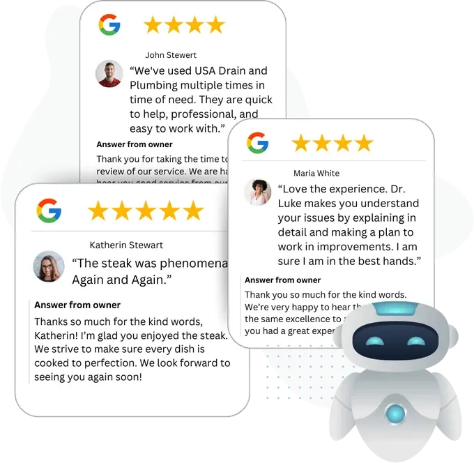 Customer review cards and review management assistant