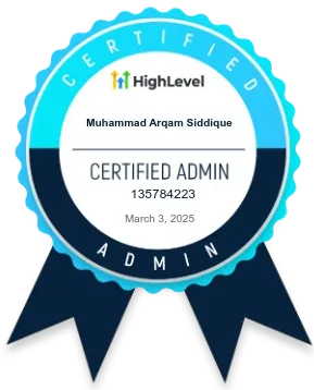 HighLevel certified administrator badge