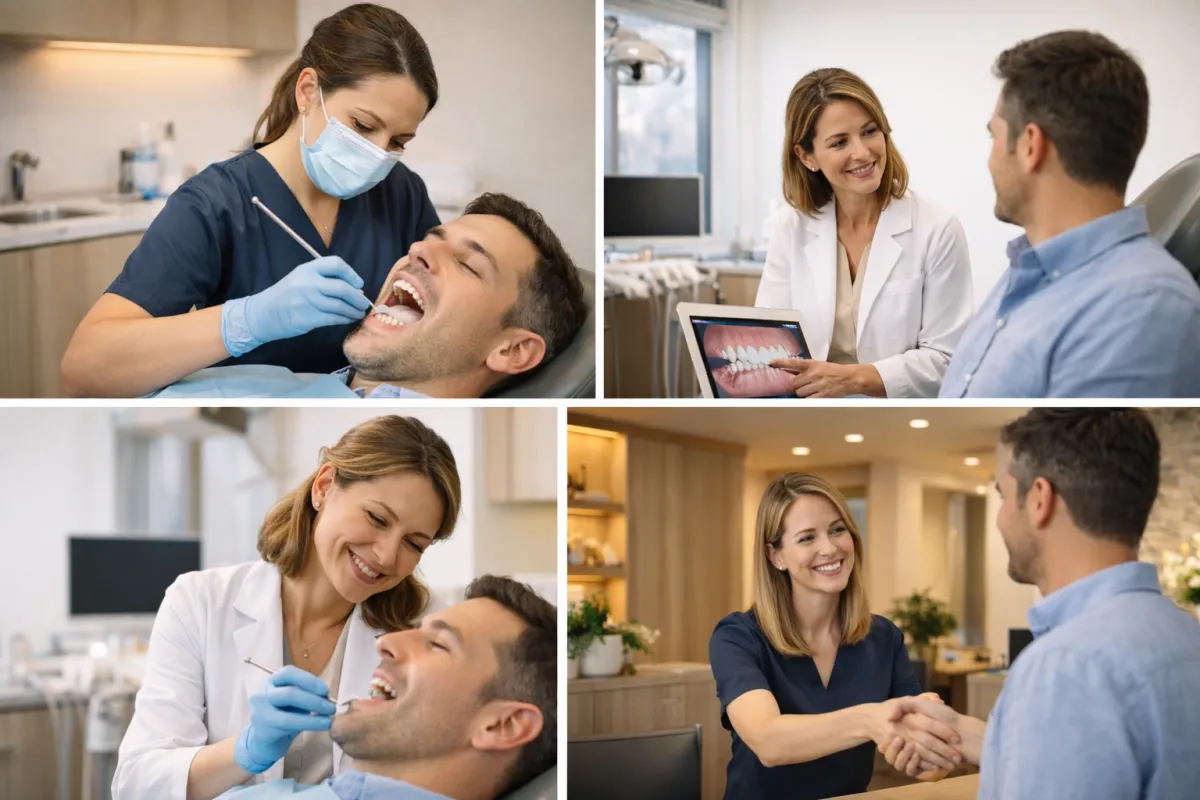 Dentist consulting with a patient in the office