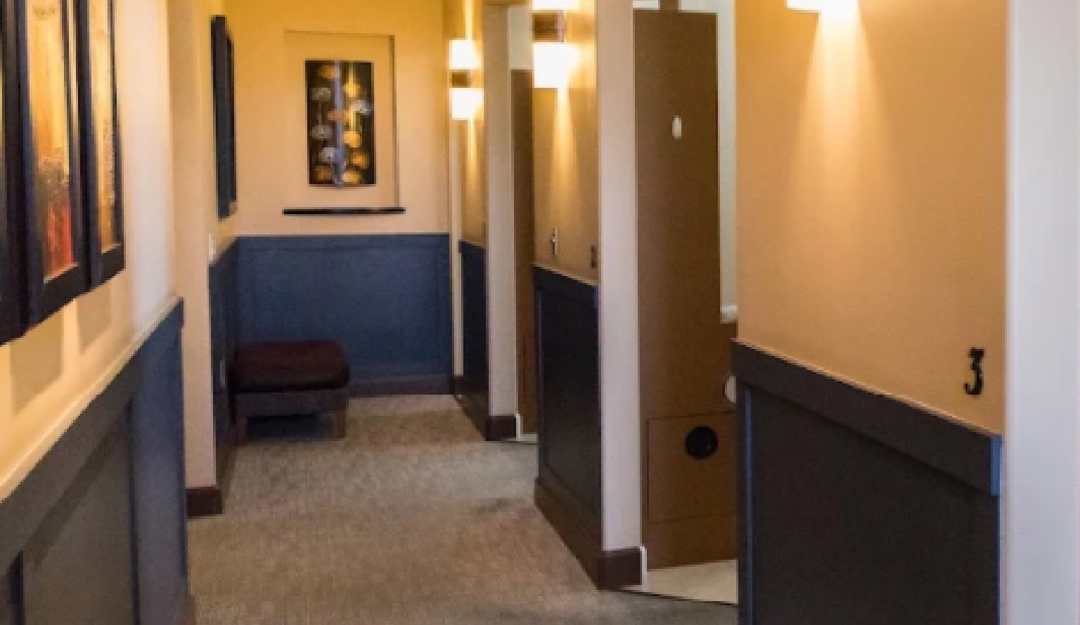 Hallway leading to patient rooms