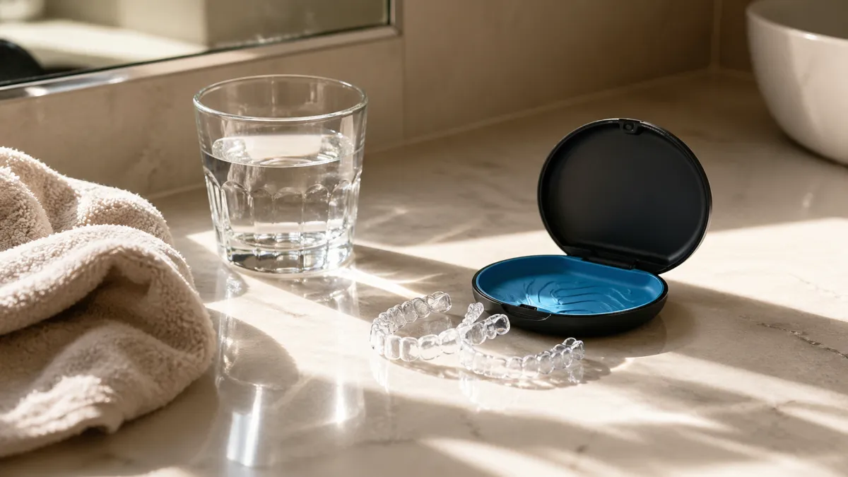 Clear aligners in a case
