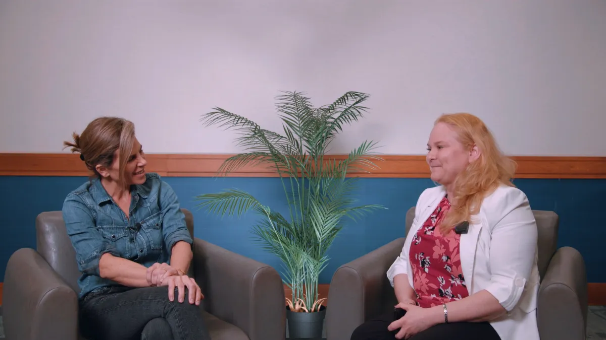 Marina Abramson interviewing Jillian Michaels