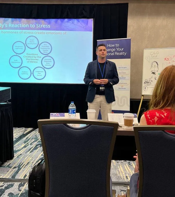D'Arcy facilitating a live workshop