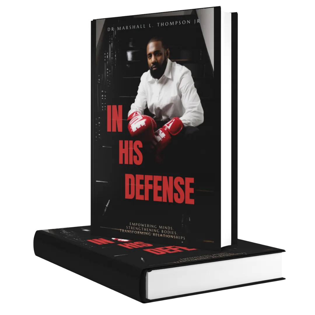 3D cover of In His Defense by Dr. Marshall L. Thompson Jr.