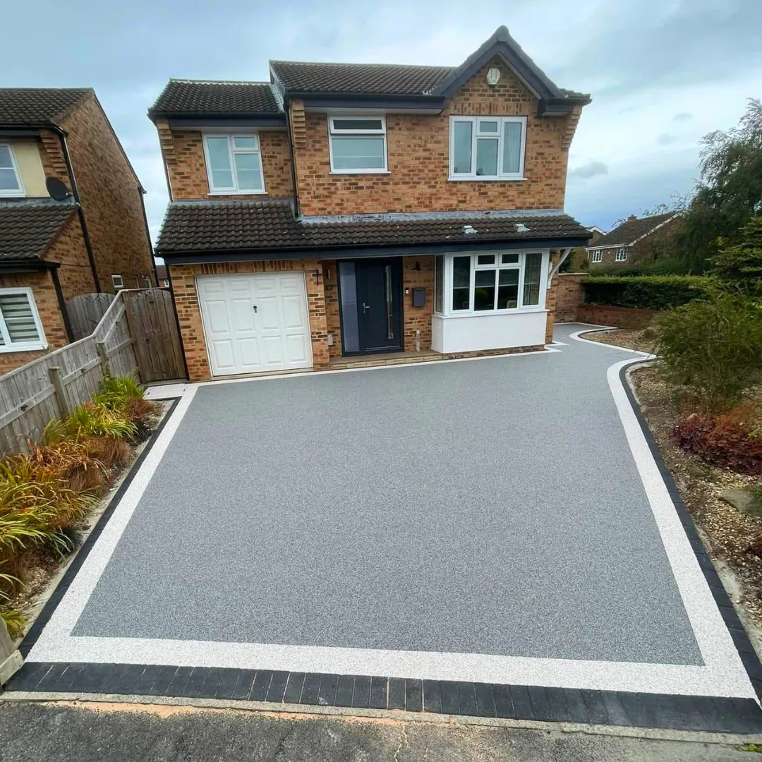 Finished driveway project completed by the team