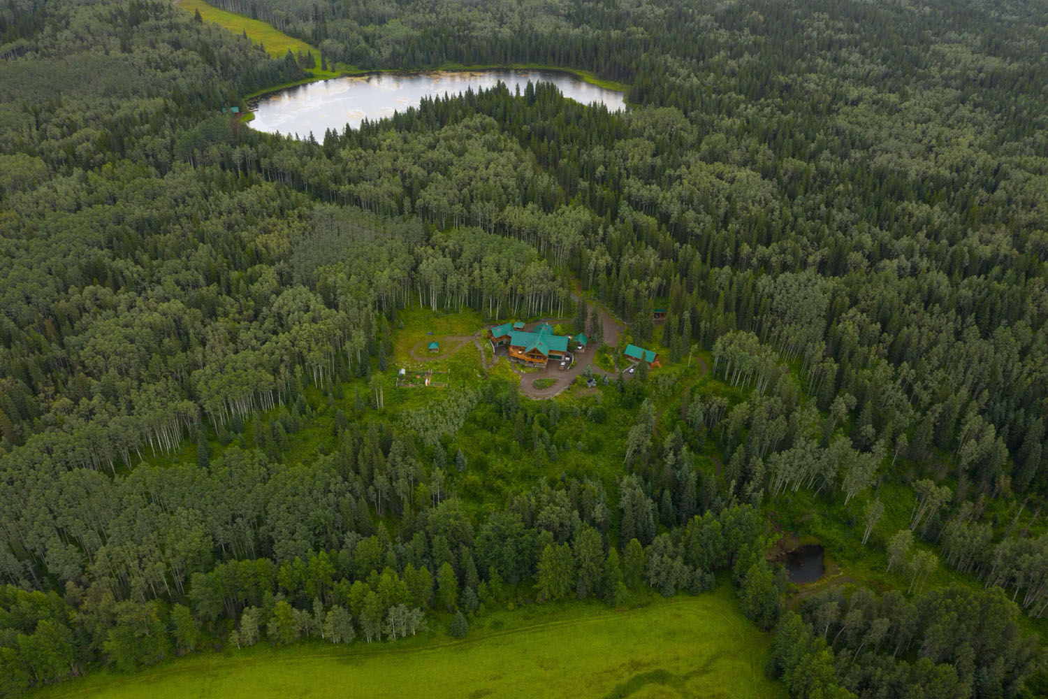 Aerial view of all three residences