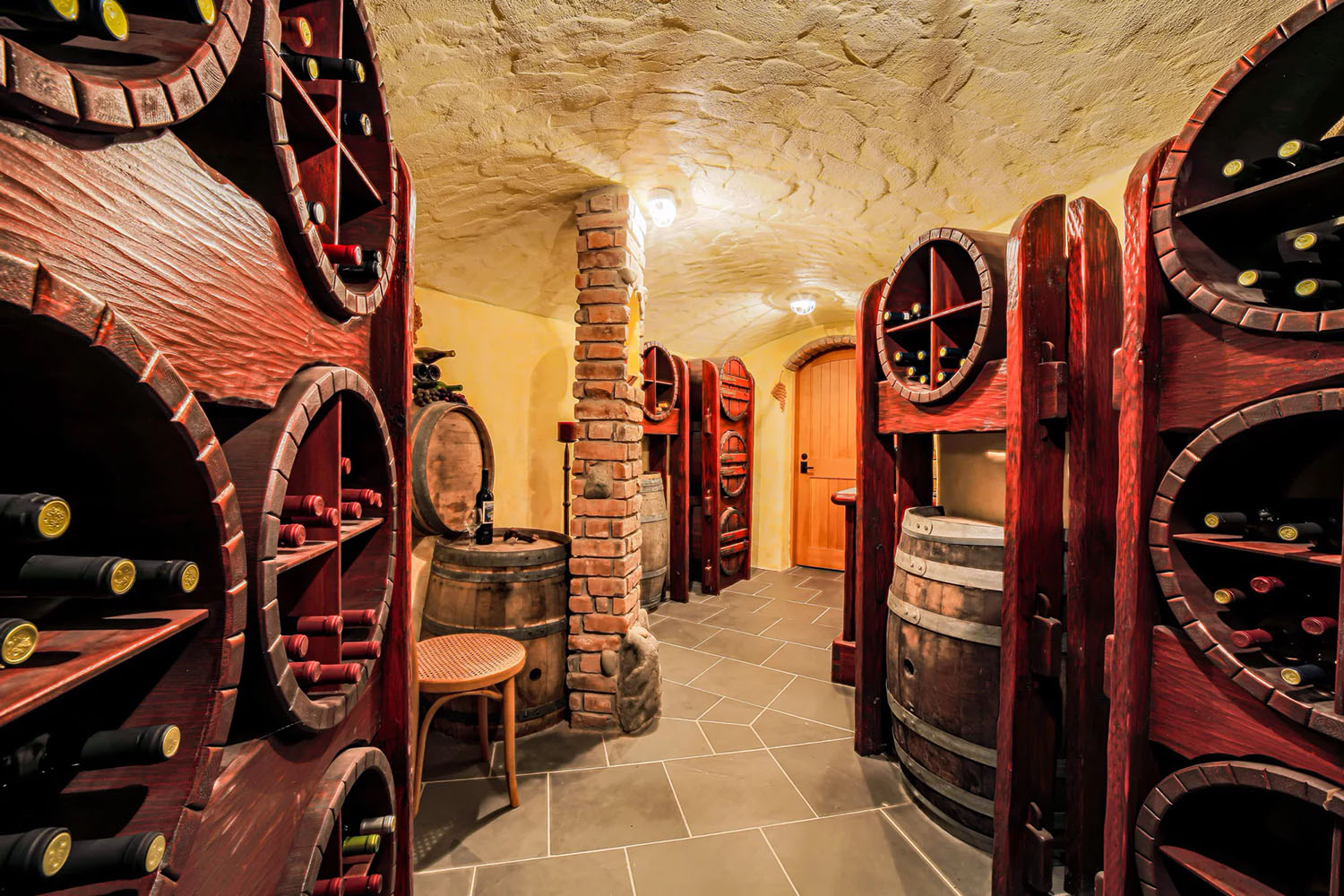 Wine cellar with bottle storage