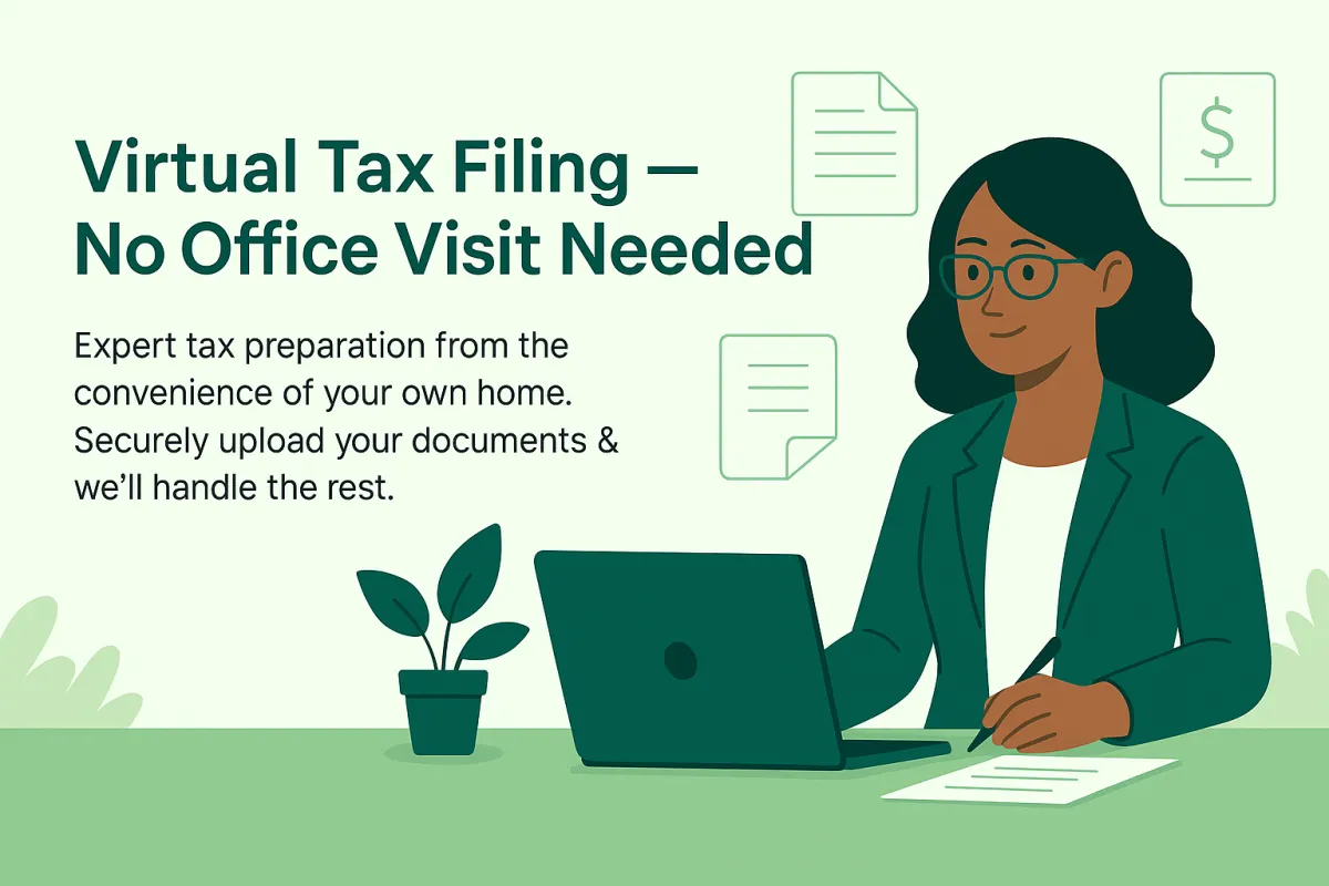 Illustration of virtual tax filing