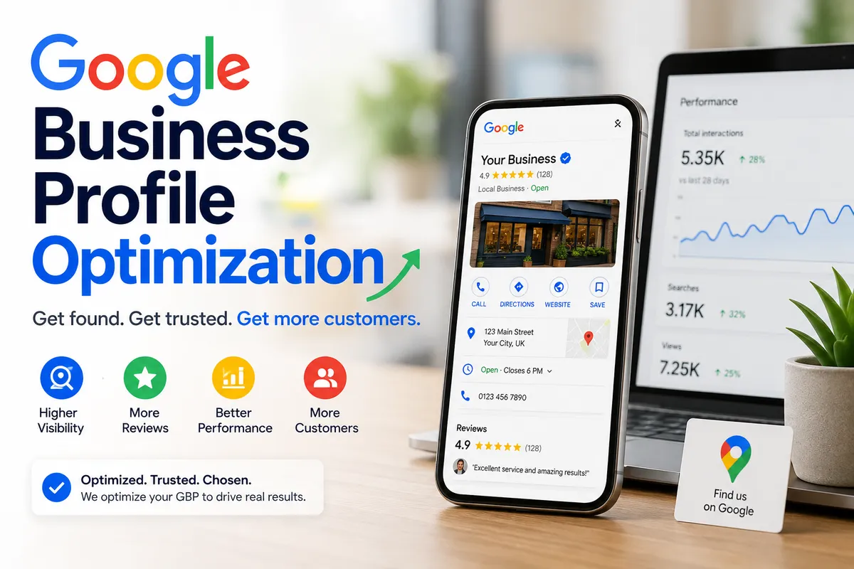 Google Business Profile optimization hero graphic from Smith Digital Solutions