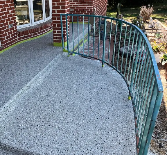 Professional outdoor concrete coating for an Omaha patio