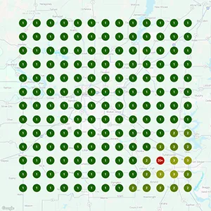 Local search grid ranking example