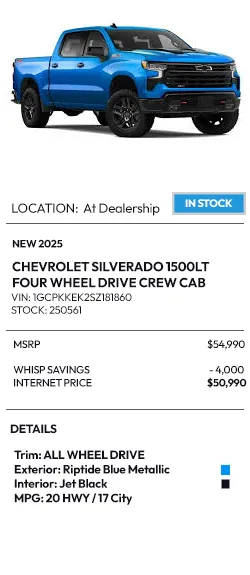 2025 Chevrolet Silverado 1500LT Four Wheel Drive Crew Cab