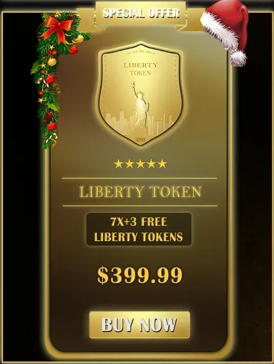 Liberty Token 10-pack deal image (7 plus 3 free) for gifting or groups
