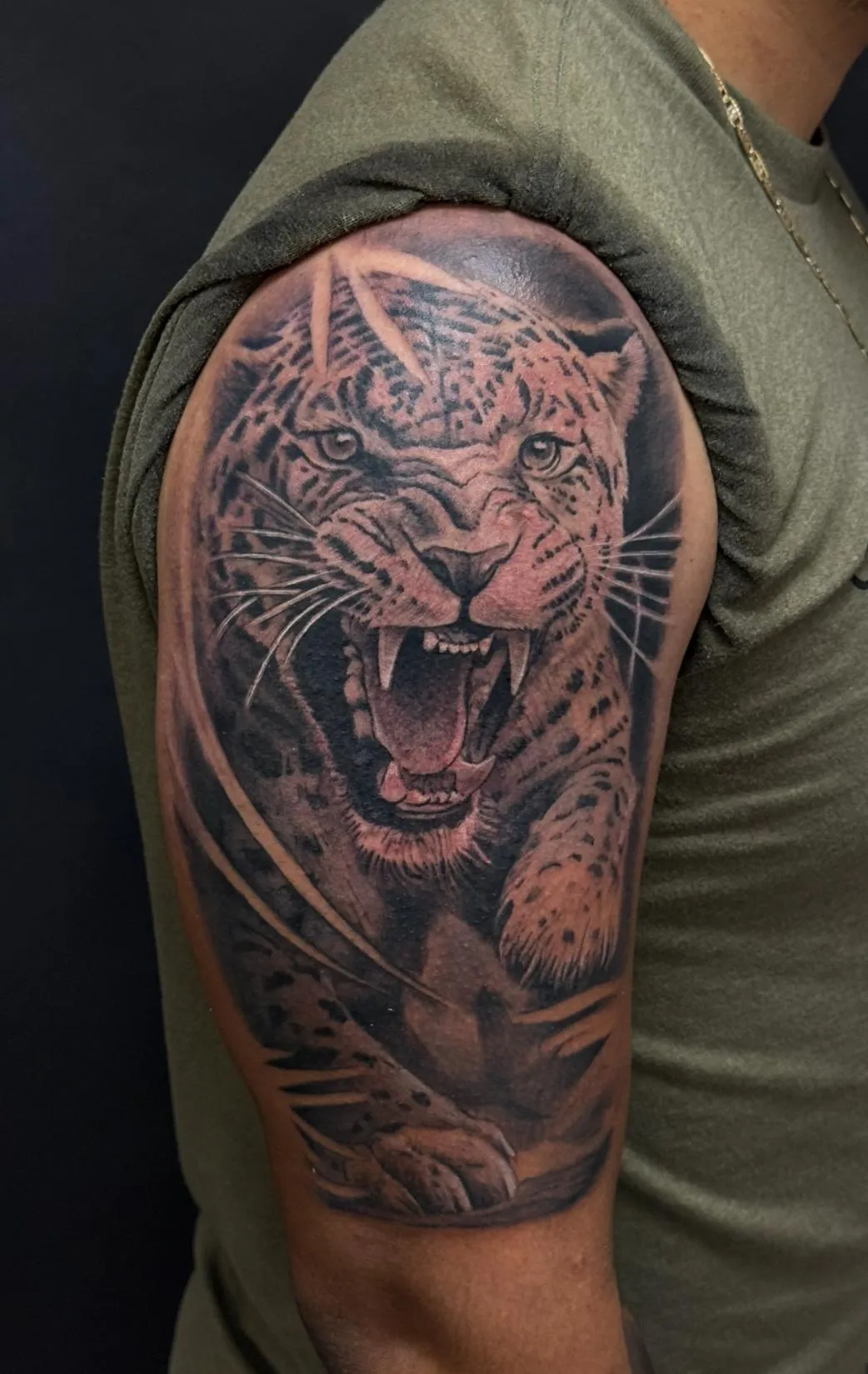 Tiger portrait tattoo by BC