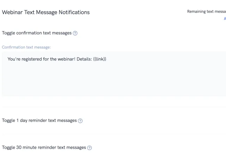 SMS notifications