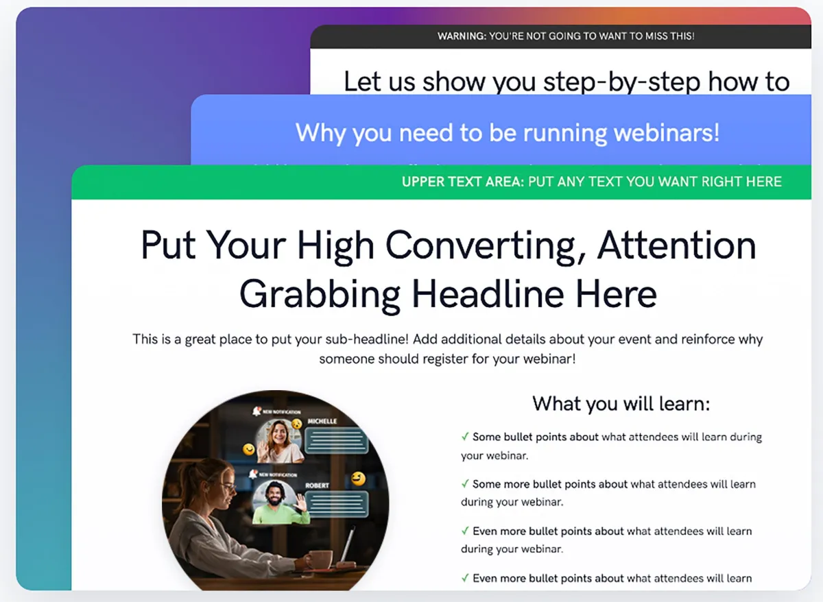 Host all webinar pages on WebinarCore servers