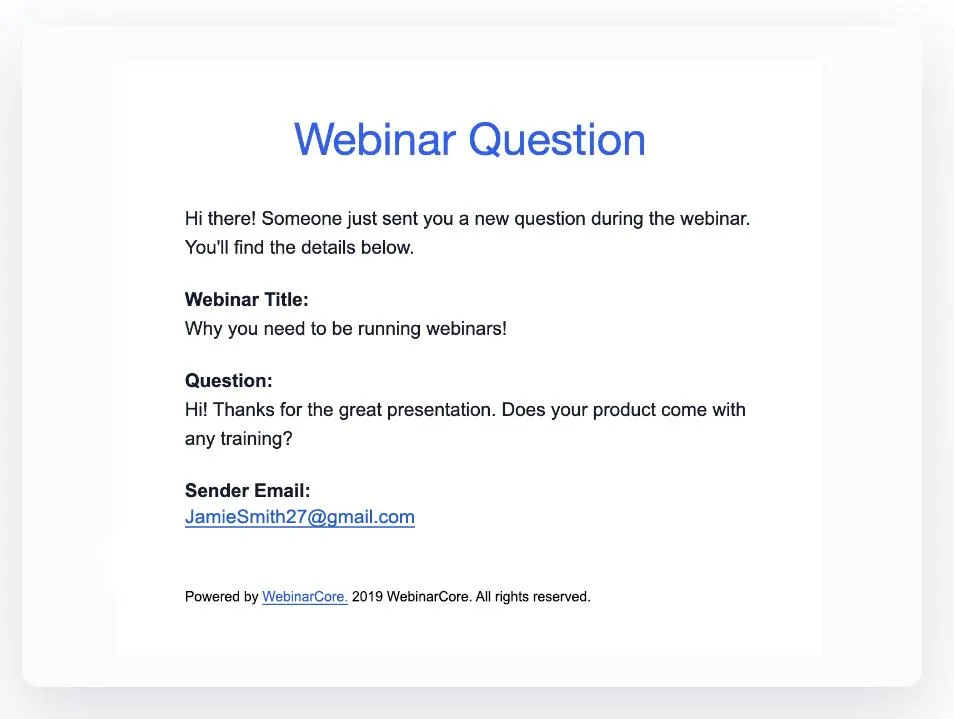 Attendee questions