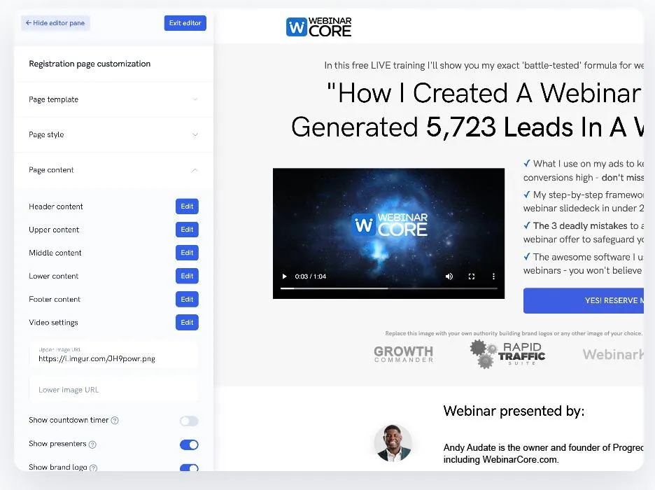 Effortlessly tailor every aspect of your webinar funnel