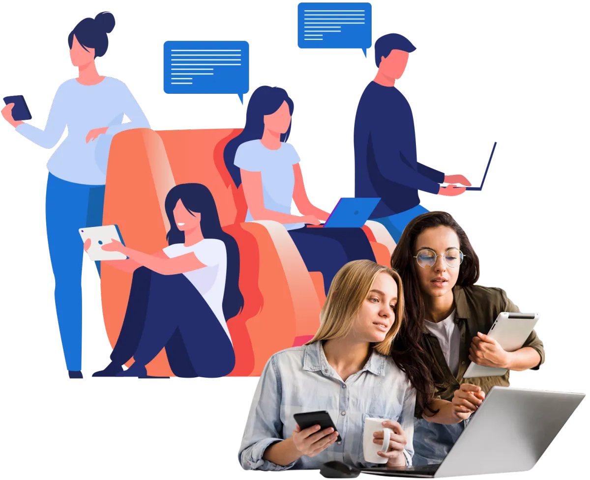 People using WebinarCore on different devices