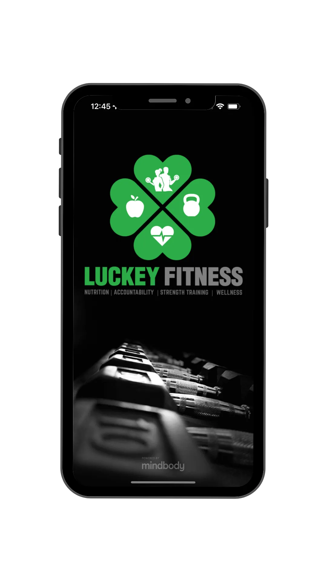 Luckey Fitness app preview on phone