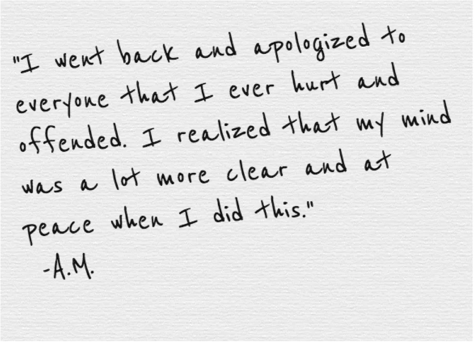 Original handwritten Project SPICES participant reflection